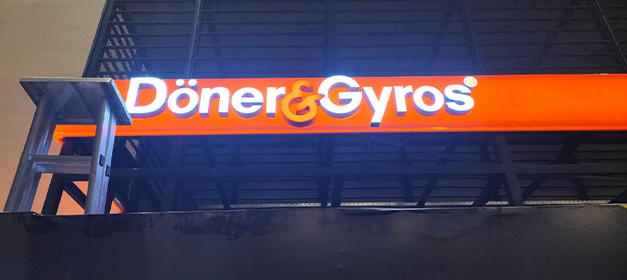 Die mould acrylic panel signage example - premium branding