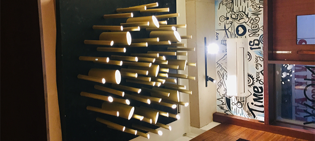 Large format wall graphics used in retail showroom interiors