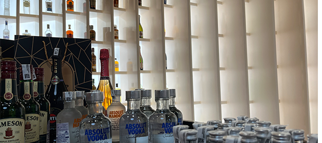 Liquor bottle display rack by baba supersign