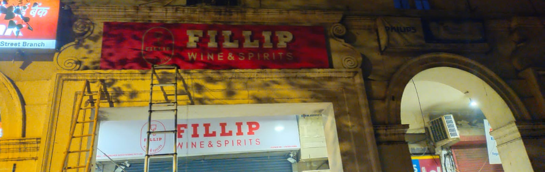 Fillip at 4 Regal Building ACP sign board in Connaught Place New Delhi