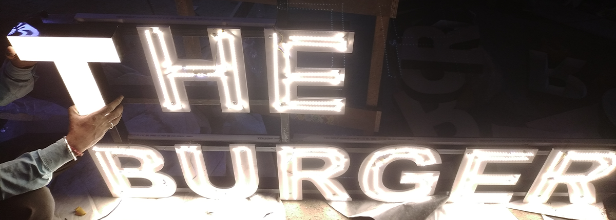 Channel letter signage (3D letters) fabrication by Baba SuperSign in Delhi NCR