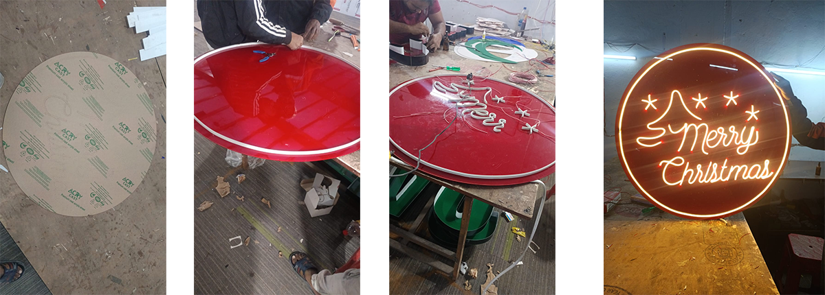 Custom LED neon flex signage for cafe wall - Baba SuperSign