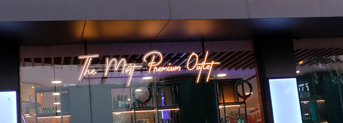 Custom LED neon flex signage for cafe wall - Baba SuperSign